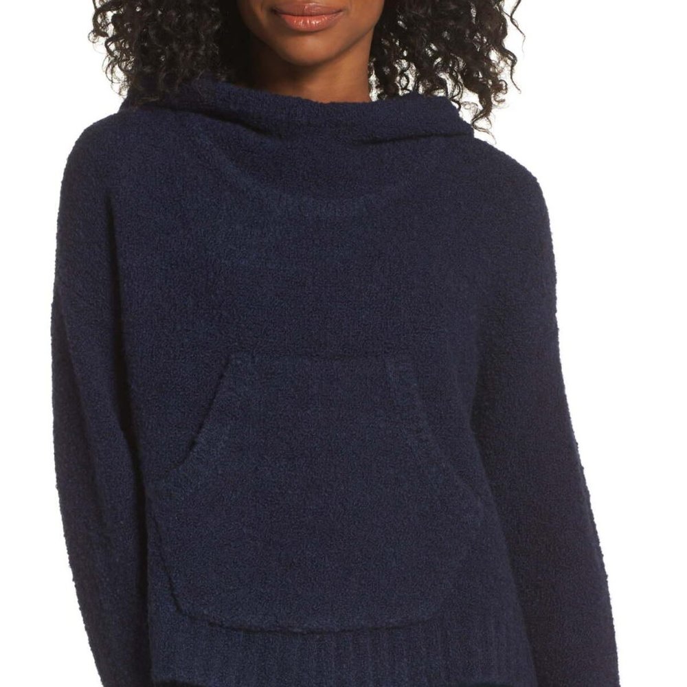 NEW New Balance | Boucle Cozy Crop Hoodie Blue